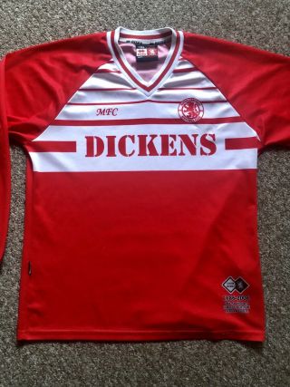Vintage Retro Middlesbrough Fc Boro Football Club Medium Home Shirt 1986 Dickens