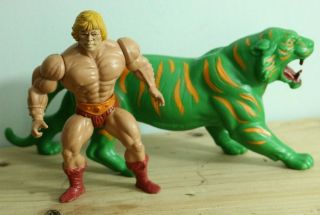 Mattel Masters Of The Universe He - Man With Battle Cat Vintage 1976 And 1982 70 