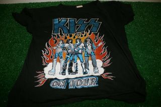 Vintage Fantasy T - Shirt Kiss On Tour Double Sided Heavy Metal Sparkly Women 