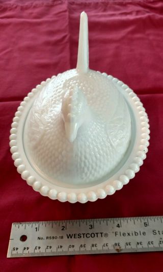 Vintage Chicken Hen on Nest Covered Candy Dish White Milk Glass PERFECT 3