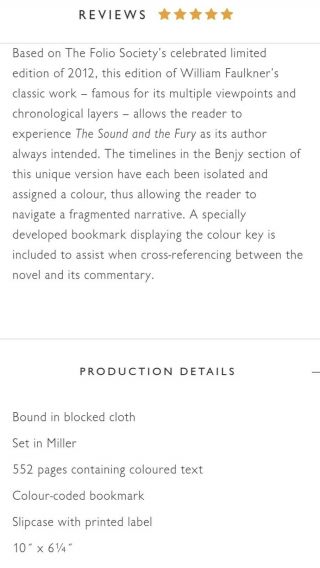 Folio Society ' s The Sound And The Fury,  By William Faulkner 6