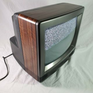 Vintage Woodgrain Tube Tv Ge 13gp235 Color Crt 13 " Retro Gaming Television.