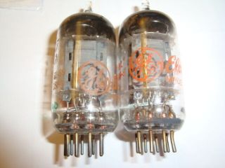 One Closely Matched Pair 12ax7 Long Plate Tubes,  By G.  E.