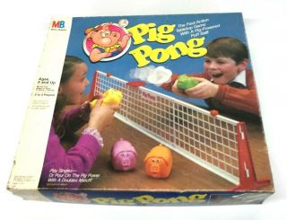 Vintage 1986 Pig Pong Tabletop Game Milton Bradley 4606 Complete