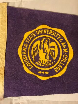 Vintage LSU Tigers Full Sized Pennant Louisiana State University 4