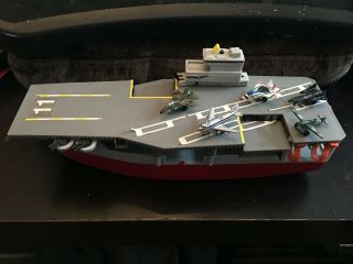 Vintage 1988 Galoob Micro Machines Aircraft Carrier Playset & 5 Military Planes