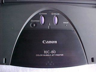 Vintage Canon BJC - 80 Portable Color Bubble Jet Printer K10156,  Adapter,  Case 3