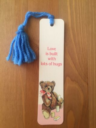 Vtg 1985 " Builder Teddy " Bear Hugs Bearly Yours Bookmark By Antioch 80 