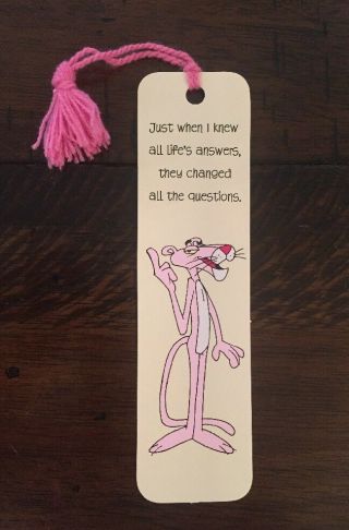 Vtg 1981 " The Pink Panther " Cartoon Cat Bookmark By Hallmark 70 