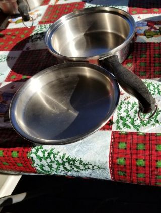 Vintage Townecraft Chef ' s Ware 1 Quart Sauce Pan w lid T304 Stainless Steel USA 2