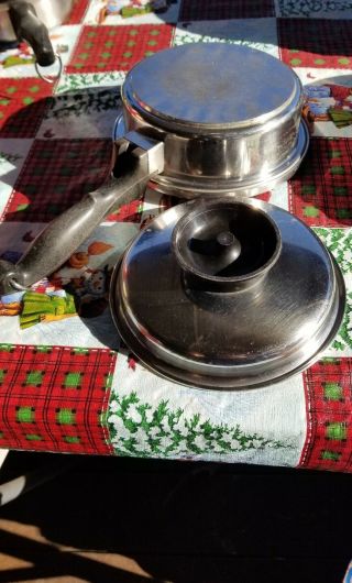 Vintage Townecraft Chef ' s Ware 1 Quart Sauce Pan w lid T304 Stainless Steel USA 3