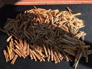 500,  VINTAGE Wood WOODEN CLOTHES PINS Various Types 2