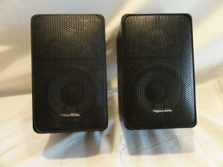 Vintage Realistic Minimus 7 Speakers In Black 40 - 2030c With Mounting Brackets.