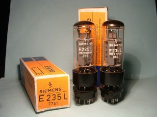 2 X E235l Siemens 7751 Nos/nib Power Output Tubes Triple Mica Same Code