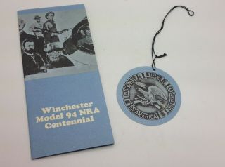 Winchester Model 94 Nra Centennial Rifle Brochure & Hang Tag