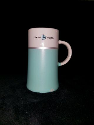 Old Vtg Caribou Coffee Mug Cup Ceramic Glazed Tall Advertising The Bou