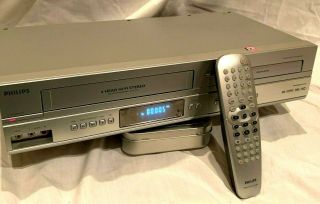 Philips Dvp3345v/17 Vhs Vcr Cassette Recorder Dvd Player Combo With Remote