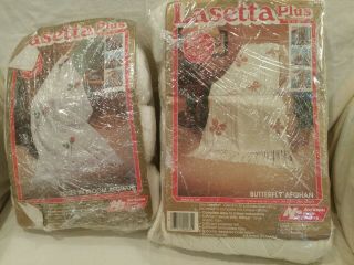 2 - Vintage 1983 Lasetta Plus 38 " X66 " Afghan Blanket Kits Roses & Butterflies