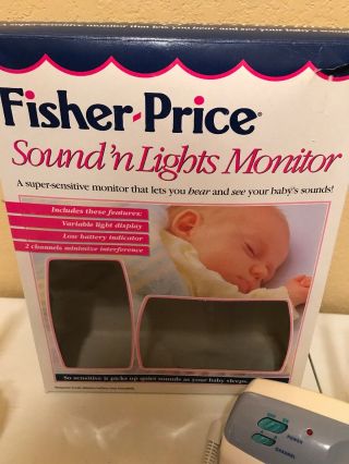 Vtg 1993 Fisher Price Sound N Lights Baby Monitor 7156 1 Receiver 1 Transmitter