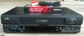 Jvc Hr - A592u Vcr Player Vhs Recorder Hi - Fi Stereo Vhs 4 Head W/tape,  Cable