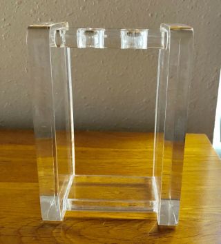 Vintage Clear Thick Lucite Acrylic Two Toothbrush Holder