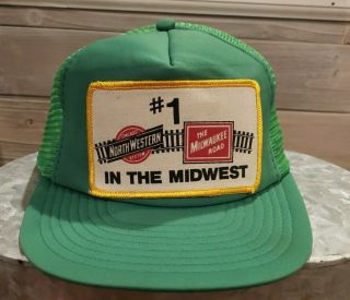 Vintage Milwaukee Road Chicago Northwestern Railroad Mesh Trucker Hat
