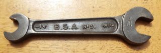 Vintage Bsa Spanner No.  5 3/8 1/4 Open Ended