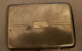 Vintage Retro 1951 Double Sided Business Card Case Gun Metal Finish Signed J44