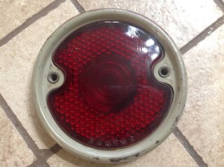 EARLY Red GLASS lens and bezel FORD 8N 9N tractor tail LAMP light VintaGe 2