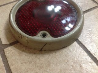 EARLY Red GLASS lens and bezel FORD 8N 9N tractor tail LAMP light VintaGe 4