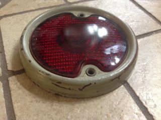 EARLY Red GLASS lens and bezel FORD 8N 9N tractor tail LAMP light VintaGe 6