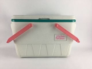 Vintage Igloo The Picnic Basket Cooler Teal Pink White With Handle