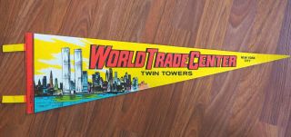 Vintage 1976 World Trade Center Twin Towers Nyc Felt Pennant
