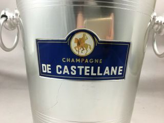 Vintage French Champagne Wine Ice Bucket Aluminium Reims Cooler De Castellane