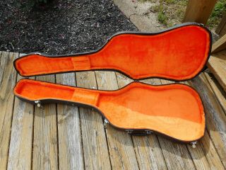 Vintage Electric Bass Guitar Hardshell Case Orange Lined