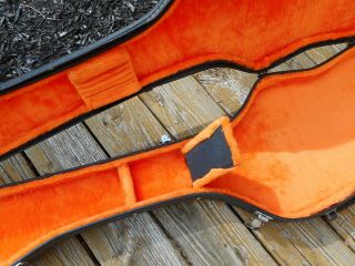 Vintage Electric Bass Guitar Hardshell Case Orange Lined 2