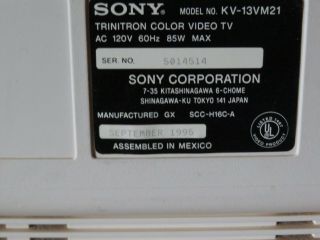 Vintage Sony Trinitron Kv - 13vm21 Tv Vcr Combo,  And,  White,  1995