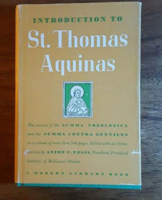 Introduction To St.  Thomas Aquinas,  (1948),  Modern Library,  W/dj,  Hb