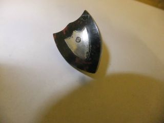 Vintage Shield Shaped Agate Tie Tack With Silver Plate Shield On Front