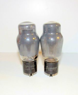 Matched Pair - 1946 Rca 6l6g Smoked Glass Amplifier Tubes.  Tv - 7 Test @ Nos Specs.