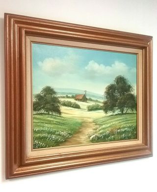 Vintage 27.  5 " X 23.  5 " Oil Painting Stretched Canvas Wood Frame Snyder