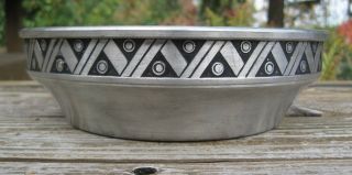 Vintage Norway Pewter Hagness Bowl Dish Geometric Design Pattern 23 7 1/2 "