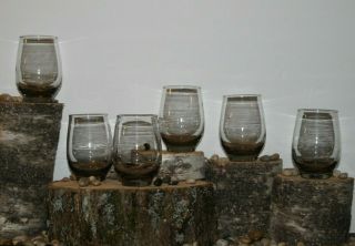 Set of 6 - Vintage - Libbey Co.  - Smoke Tempo - Juice Glasses 3