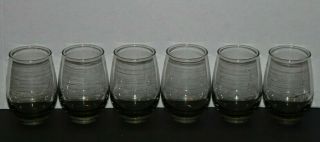 Set of 6 - Vintage - Libbey Co.  - Smoke Tempo - Juice Glasses 6