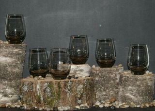 Set of 6 - Vintage - Libbey Co.  - Smoke Tempo - Juice Glasses 7