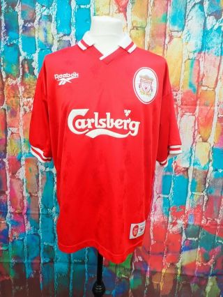 S16 Vintage 1997 - 98 Liverpool Football Club Shirt Reebok Size Large Jersey