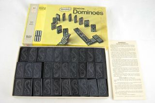 Dragon Double Twelve Dominoes Vintage 1970 Milton Bradley 4133 Halsam Wood 91