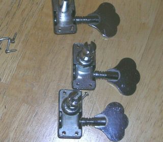 Project Set Vintage MIJ /MIK Bass Tuners 4 - In - Line Need 2 Bushings,  Screws 4