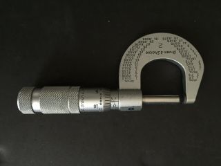 Brown & Sharpe No 2 Micrometer Vintage Machinist Tool With Box & Manu