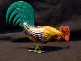 Vtg Kohler Tin Litho Wind Up Chicken Action Toy Made In Us Zone Germany No Key